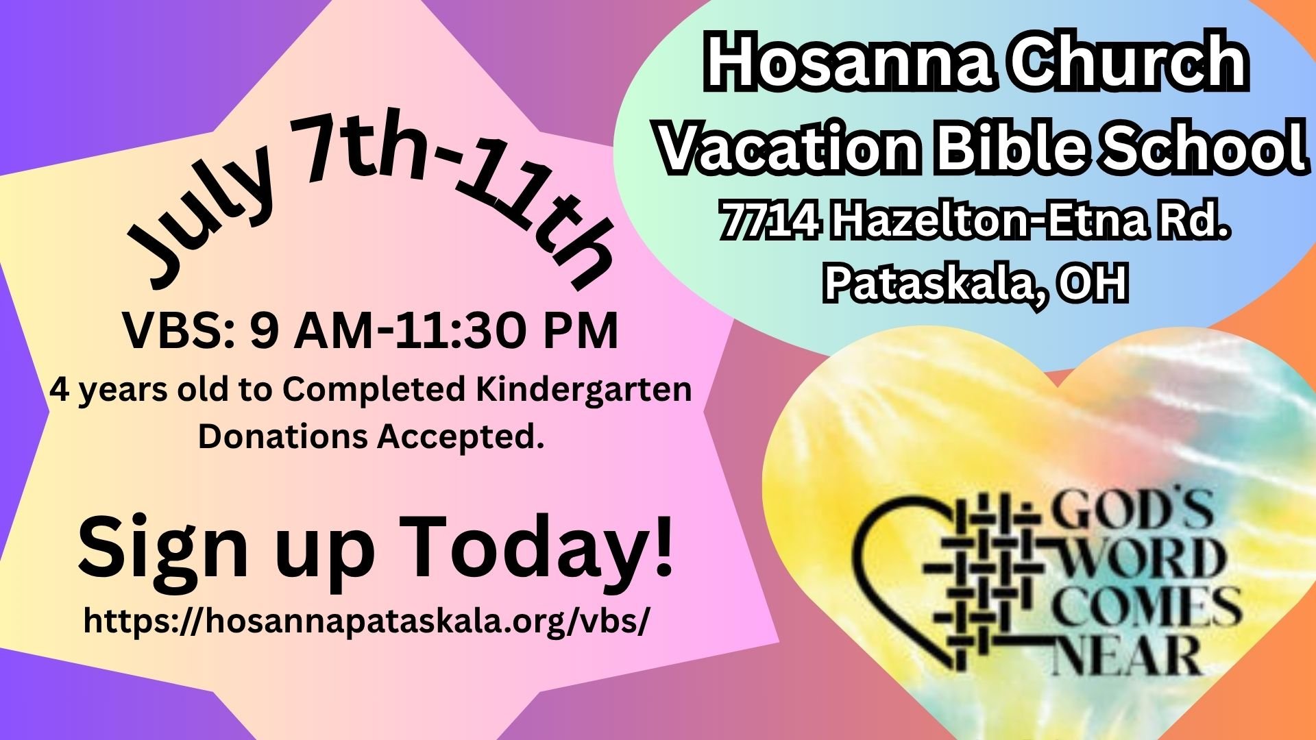 VBS & Day Camp – 7/7-11/2025
